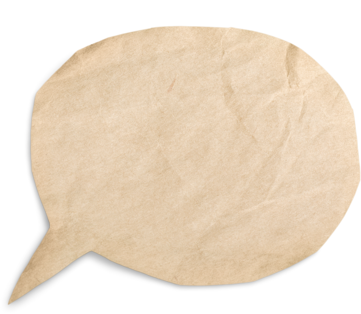 Kraft Paper Shaped into a Speech Bubble 