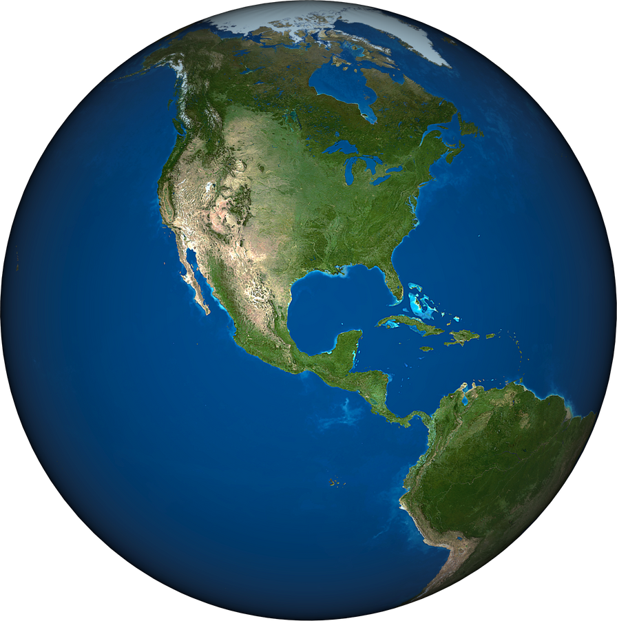 North America  Globe 3D 