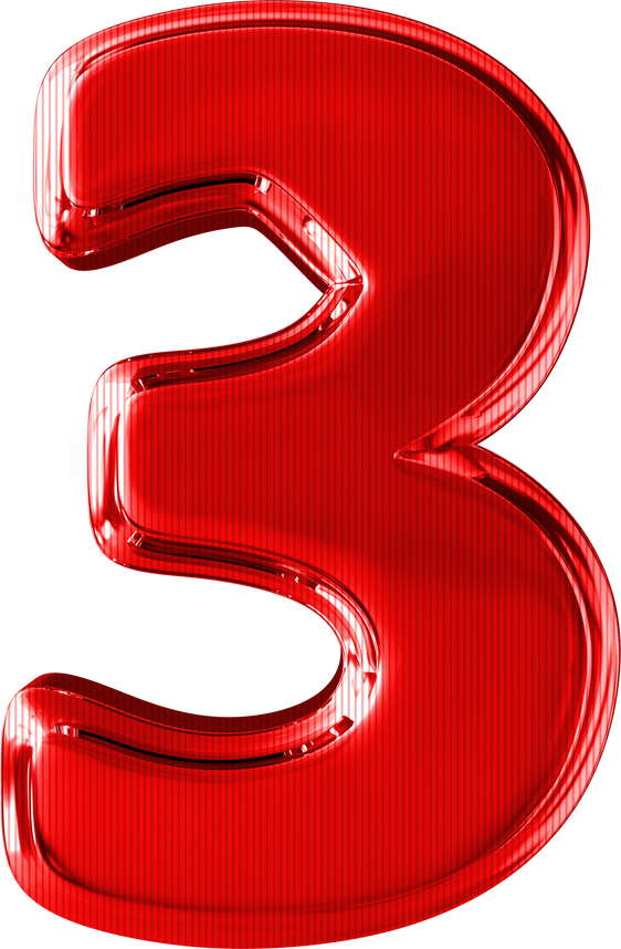 Number 3 red 3d