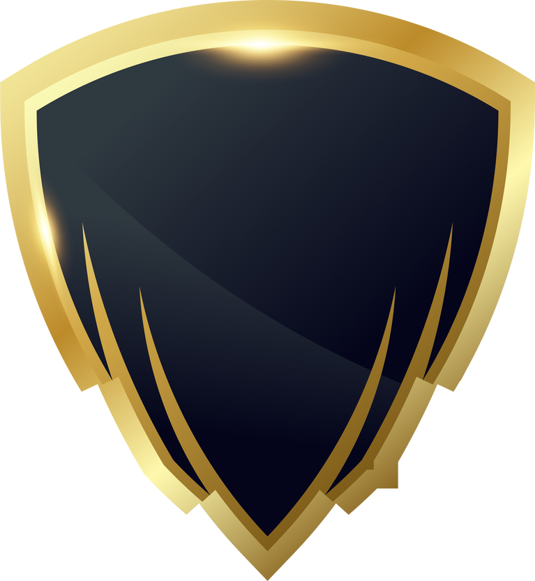 Gold shield emblem